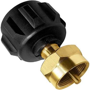 Imagem de YOUHO Adaptador de tanque de propano Adaptador de recarga de propano, acoplador de tanque de cilindro de gás LP - Serve em tanque de propano QCC1/tipo 1 e conector de garrafa de propano descartável descartável de 0,45 kg