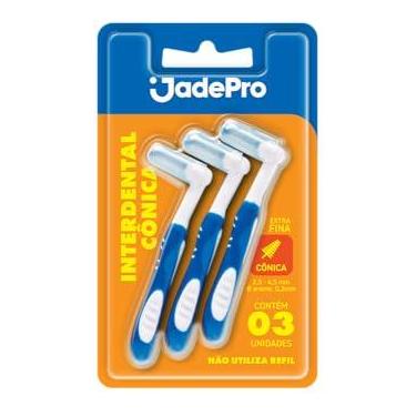 Imagem de JADEPRO Escova Dental Jadepro Interdental Conica Extrafina 2 5-4 5Mm C/3