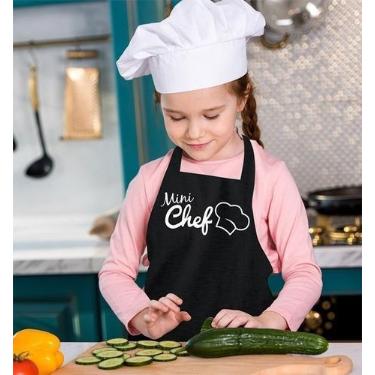 Imagem de Avental Infantil Mini Chef Preto - Vida Pratika
