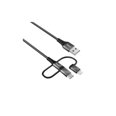 Imagem de Cabo Trust Keyla Extra Forte 3 Em 1 Usb De 1 Metro