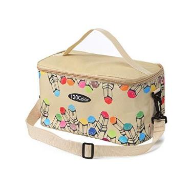 Imagem de Bolsa de transporte multifuncional com zíper para 120 marcadores com padrão da Toprema, Caqui, 1