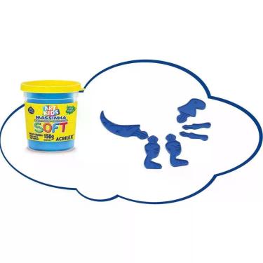 Imagem de Massa para Modelar Criativa ART KIDS Dinossauro 2 Azul - Acrilex