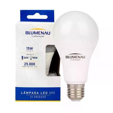 Imagem de Lâmpada Led Bulbo A60 15w Blumenau E27 Bivolt 3000k Quente