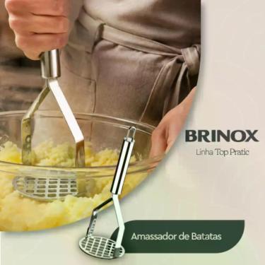 Imagem de Amassador de Batatas Brinox Top Pratic 23 cm Aço Inox