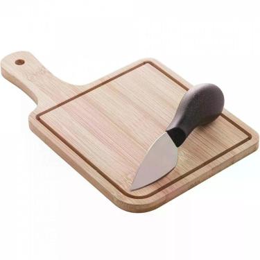 Imagem de Conjunto Para Queijo Lyor Com 1 Tábua De Bambu E 1 Faca De Queijo 12x20cm