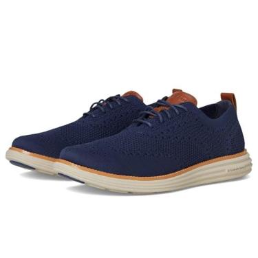 Imagem de Cole Haan Sapato Oxford masculino Originalgrand Remastered Stitchlite, Azul marinho/bronze britânico/forro prateado, 8.5 Wide