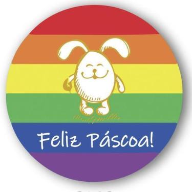 Imagem de Adesivo "Feliz Páscoa Arco-Iris" - Ref.2142 - Hot Stamping - 30 unidad