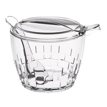 Imagem de Açucareiro Trama Crippa Com Tampa E Colher 400g Transparente Porta Açú