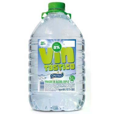 Imagem de Vinagre Álcool Castelo Vintástico 5L  8 Acidez Concentrado  Limpeza Se