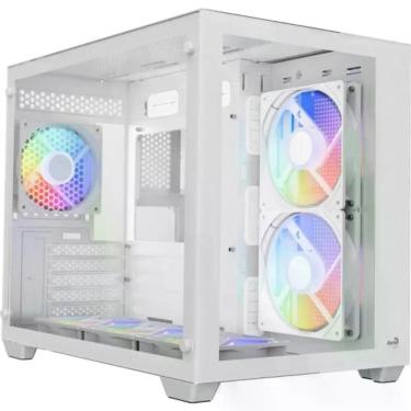 Imagem de Gabinete Gamer Aerocool Dryft Branco Com 6 Fans Argb Lateral Vidro [f002]