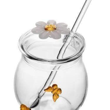Imagem de Açucareiro com Colher em Vidro Borossilicato Decorada Wolff Sun Garden