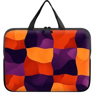 Imagem de Capa universal para tablet laptop de 10 polegadas, bolsa de transporte fina colorida quadriculada para viagem, bolsa durável para notebooks/notebook/tablet infantil/iPad/leitores de eBook de 7 a 10