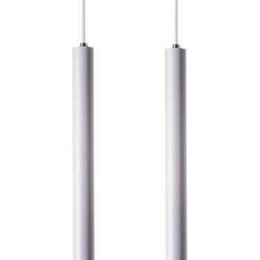 Imagem de Kit 2 Pendentes Tubo Cilindro Alumínio 40cm - IDEALLUME, Branco