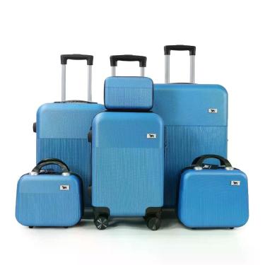 Imagem de Kit Jogo de Malas Viagem 6 Peças 18 20 24 Polegadas Bordo Despacho Fra