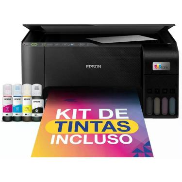 Imagem de Multifuncional Epson L3250, Ecotank  Jato de Tinta, Wi-Fi, Preto, Bivo