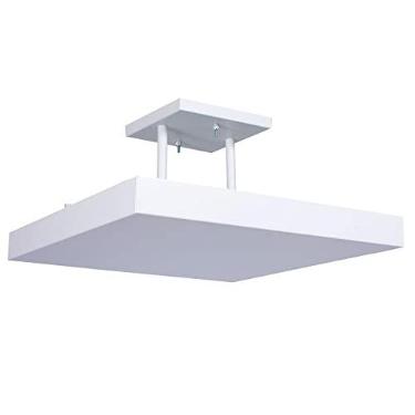 Imagem de Lustre Plafon Pendente Luminária Luz Indireta 40x40 Branco