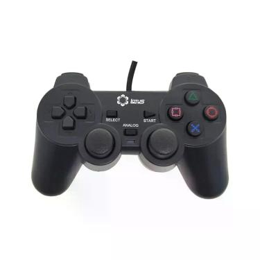Imagem de Controle Dualshock2 Com Fio Pra PS2 Preto Lotus Lt-ct007