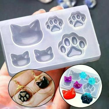 Imagem de Molde De Gatinho Gato Pata Patinha Pet Coleira  Biscui - Alwy