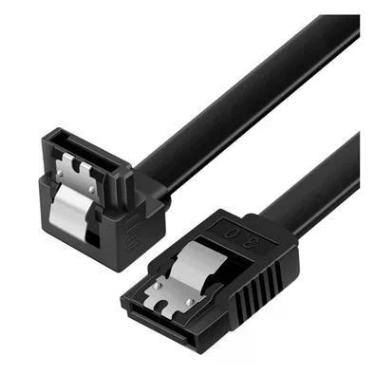 Imagem de Cabo De Dados Sata 3 6gb/s Com Trava 40cm Conector 90° Hd SSD Preto