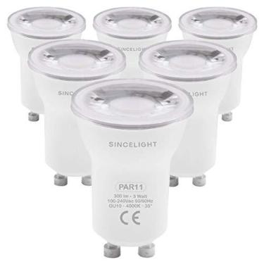 Imagem de MR11 Mini Dicróica com Base GU10, Lâmpada LED, 3W, 100-240 Volts, 300lm, IRC≈85, 4000K Branco Neutro, pacote de 6