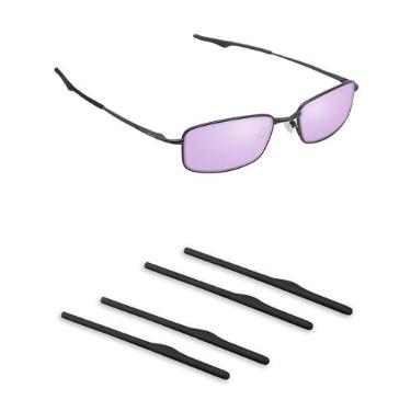 Imagem de Handwith 2 pares de meias de silicone macio para óculos de sol Oakley Keel Blade/Keel/Wingback, antiderrapante, ajuste confortável, óculos, braço, peças sobressalentes, kit de substituição preto