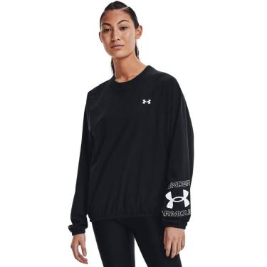 Imagem de Blusa de Treino Feminina Under Armour Woven Graphic Crew, Preto, PP
