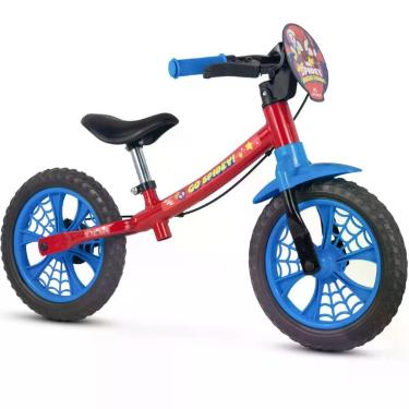 Imagem de Balance Bike de Equilíbrio Homem Aranha Spider Man - Nathor, Azul, Ver