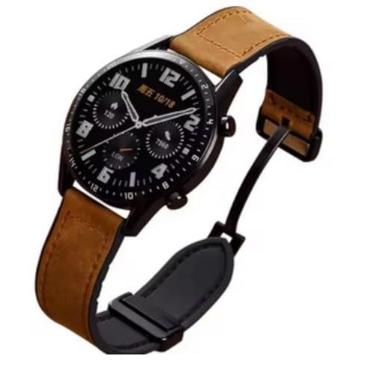 Imagem de Pulseira De Couro Fecho Magnetico Para Smartwatch Compativel Qcy Gts8 s7 Gtc Gts/Carbon Rover X Scout Spark/Colmi C81 P71 P76