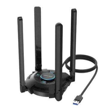 Imagem de Adaptador Wifi Usb Wavlink Ax5400mbps Tri-band PC Preto