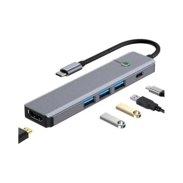 Imagem de Hub USB-C 3.0 Multiportas Com Conversor HDMI 4K, Ethernet RJ45, VGA E 