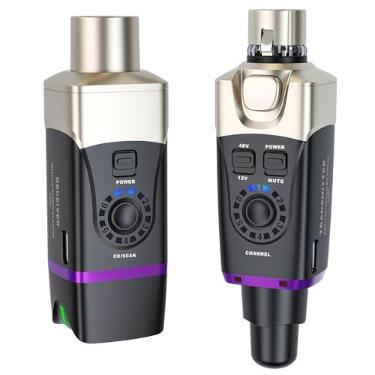 Imagem de Xvive Sistema de microfone sem fio U35C, transmissor e receptor XLR sem fio de 5,8 GHz para microfone condensador, mixer de áudio, sistema PA, modo de digitalização de canal