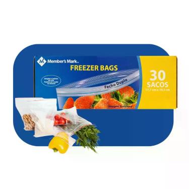 Imagem de Saco Zip P/ Congelar Alimentos Hermético 17,7x19,5 30un - Membes Mark
