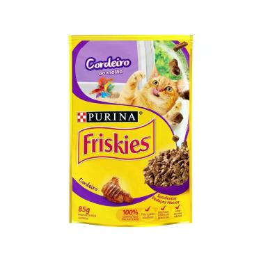 Imagem de Ração Úmida para Gato Adulto Sachê - Friskies Cordeiro ao Molho 85g, C