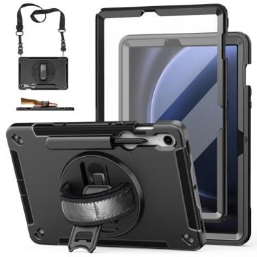 Imagem de Capa para Galaxy Tab S9/S9 FE 5G 2023: Capa TPU para Samsung Tablet 11"/10.9" com Protetor de Tela, Suporte, Punho, Pulseira de Ombro e S-Pen Holder