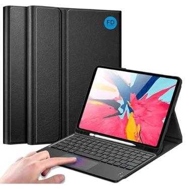 Imagem de Case Capa para iPad 10ª (Chip A14-2022) e 11ª (Chip A16-2025) Geração 10.9″ Magnética com Teclado Touchpad e Compartimento para Pencil - FD Acessórios (Preto)