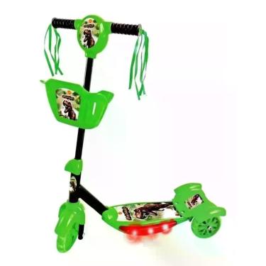 Imagem de Patinete Infantil 3 Rodas Musical Luz e Som Dinossauro - Dmtoys - Dm T