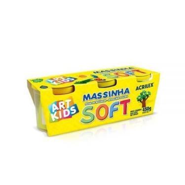 Imagem de Massinha de Modelar Soft Acrilex  03 Potes de 450g  Diversão e Criativ