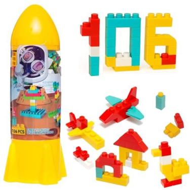 Imagem de Foguete Blocos de Montar Infantil 106 Peças Leg Educativo