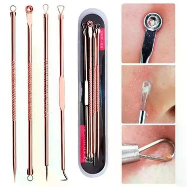 Imagem de Kit 4 Extrator Cureta Tira Acne Cravos E Espinha Limpeza