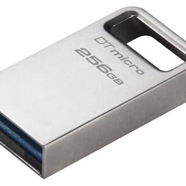 Imagem de Kingston DataTraveler Micro 256GB USB Flash Drive | Design de metal premium ultra pequeno | USB 3.2 Gen 1 | Velocidades de até 200 MB/s | DTMC3G2/256GB, prata
