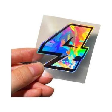 Imagem de Adesivos Holográficos Refletivos De Números Árabes Para Motocicletas, 