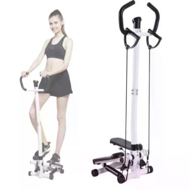 Imagem de Mini Stepper Simulador de Caminhada com Cordões Elásticos e Display Digital Preto Yeet