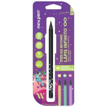 Imagem de Lapis Preto Redondo Infinito Diamente BLACK Roxa - Newpen