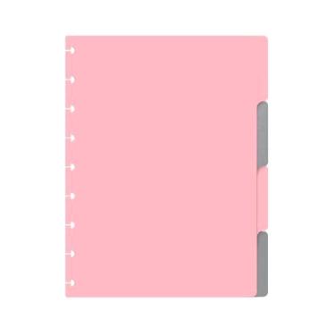 Imagem de Divisórias Iscool Para Caderno De Disco M Solid Colors Rosa e Prata
