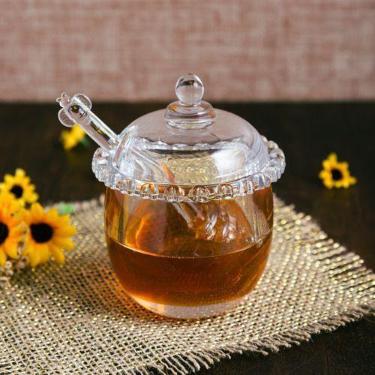 Imagem de Meleira Coração Cristal Delicado Com Colher Lyor Luxo 1753, Cristal