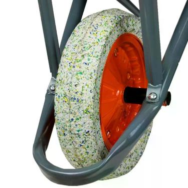 Imagem de Roda Completa Maciça para Carrinho de Mão 466MSUL com Pneu Maciço em Borracha e Aro 8pol 45 50 e 60L Aço Carbono Minasul