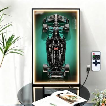 Imagem de Display Wallboard for Lego Technic Mercedes-AMG F1 Performance Race Car 42171 with LED Lights, AMG Collectibles Wall Mount, Led F1 42171 Wall Hanging Display Frame for Lego(No Car Included)