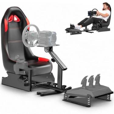 Imagem de DIWANGUS Foldable Racing Simulator Cockpit for Logitech, Thrustmaster, MOZA | Para G29/G920/G923, T300RS e R5, estrutura estável de cabine Sim Racing, lojas verticais, ferragens, ferramentas e instruções
