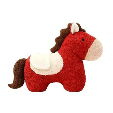 Imagem de Almencla Almofada de Pelúcia com Pônei para Decoração de Sofá, Almofada Decorativa Chinesa, Brinquedo de Pelúcia Fofo para Sofá, Cama de Bebê