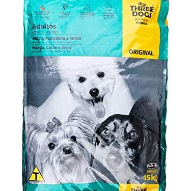 Imagem de A Ração Three Dogs Original Frango, Carne e Arroz para Cães Adultos Raças Pequenas e Mini Biofresh Para Todas Pequeno Adulto, Sabor Frango 15kg